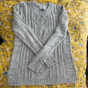 Gray Cable Knit Sweater